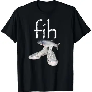 Women's Short-Sleeved Shirt Fih Misspelled Fish Internet Celebrity Emoji Humorous T-shirt