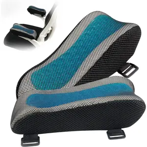 Upgraded Office Chair Arm Pads with Cooling Gel, Ergonomic Memory Foam Armrest Pads for Office Gaming Desk Chair Arm Rest Covers Cushions (Set of 2)
