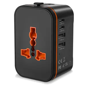 Universal Travel Adapter Worldwide with 2 USBC and 2 USB A Ports, International Travel Plug Adapter Worldwide USB Travel Adaptor All in One Universal Charger Power Adapter for European EU US UK AUS