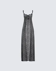 Sylvia Black Lace Maxi Top