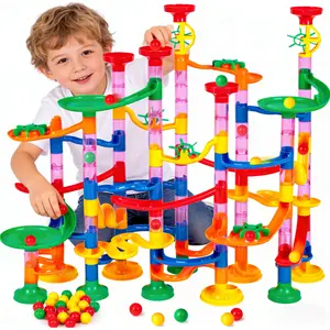 Marble Run for Kids, 133PCS Marble Maze Game for Kid, Construction Building Blocks Toys with Marbles, Maze Marble Track STEM Educational Toy,for Kids and Parent-Child Games, Classroom Valentines Exchange Gifts, Birthday Gift for Kids