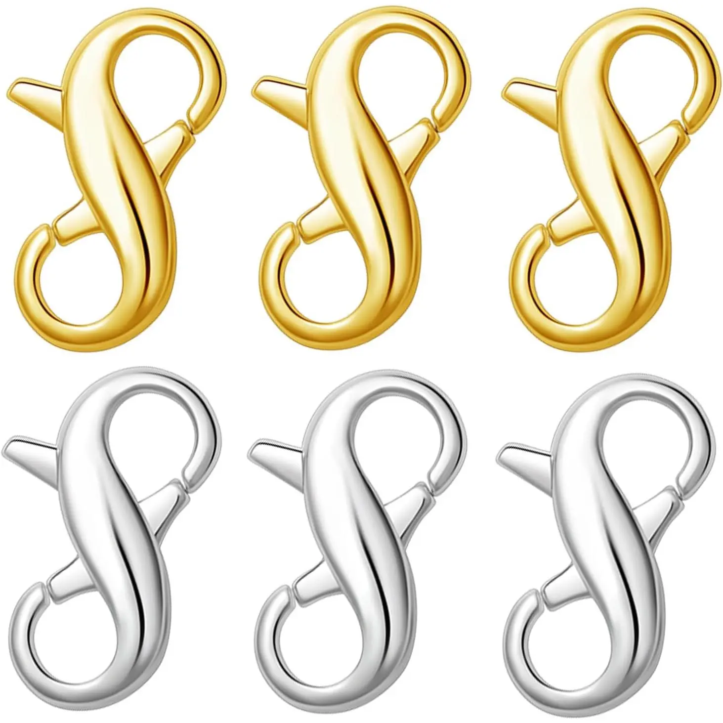 Stainless Steel Lobster Clasps - High-Quality Secure Clasp, DIY Jewelry Making Supplies, Golden Finish, Precision-Crafted for Bracelet Extenders & Connectors (6pcs)
