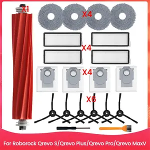 Accessories Kit for Roborock Qrevo S/Qrevo Plus/Qrevo Pro/Qrevo MaxV Robot Vacuum Main Side Brush Hepa Filter Mop Bags
