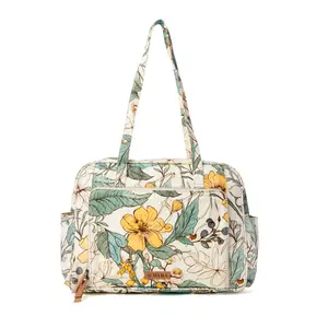 Myra Sunnyfield Cotton Diaper Bag - Diaper Purse for Baby & Maternity Travel Gear, Ochre Fern Color