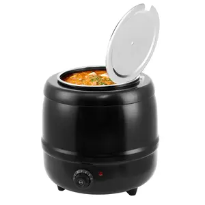 GARVEE Soup Warmer, 10.5 Quarts Commercial Grade Soup Kettle with Hinged Lid and Detachable Stainless Steel Insert Pot, Food Warmer with Anti-Scald Handle for Restaurants, Buffet, Catering