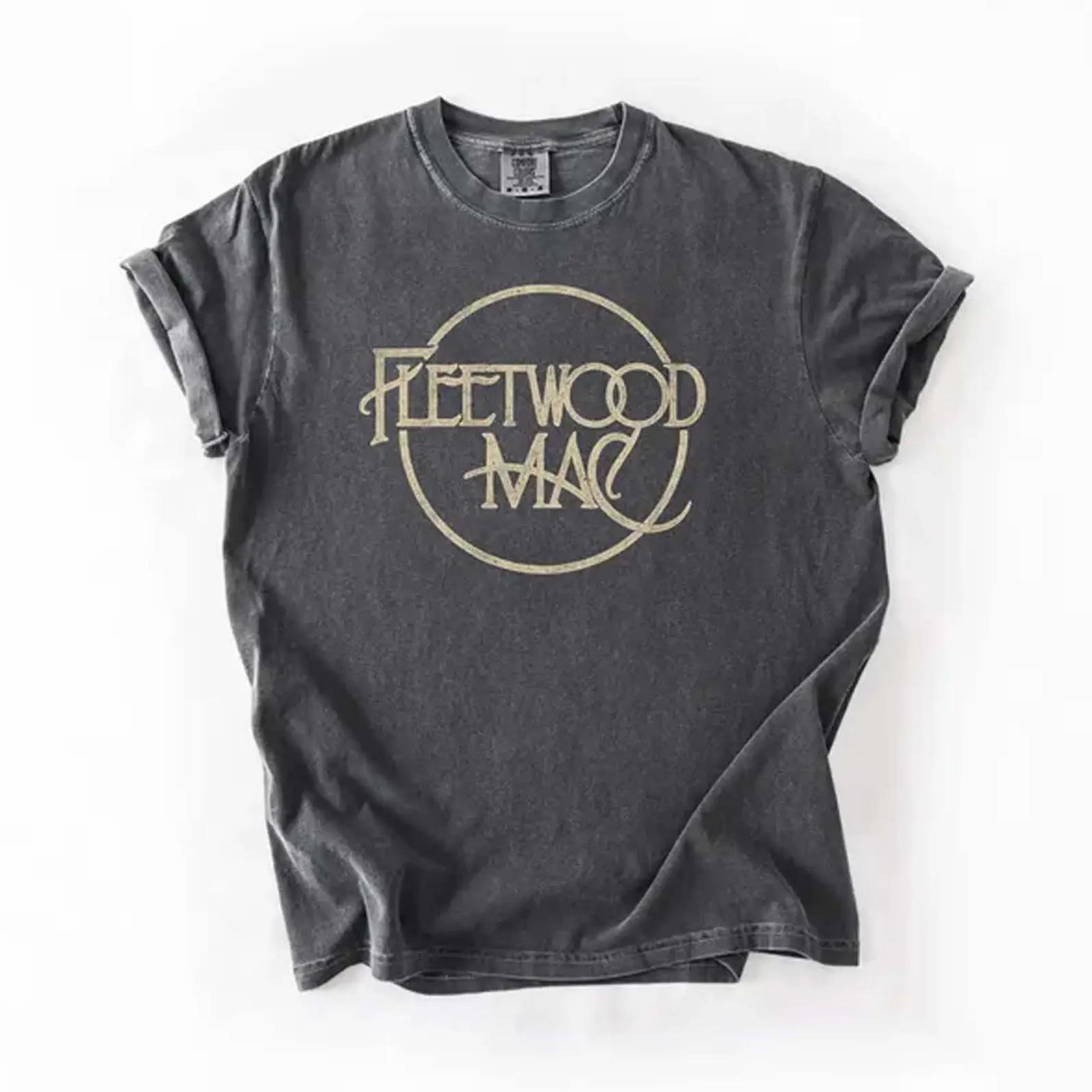 Comfort Color Fleetwood Mac 70s Rock Band Classic Music Cotton Fabric Casual Streetstyle Crew Neck Short Sleeve Soft-Washed T-Shirt Trendy Tops for Women for Men