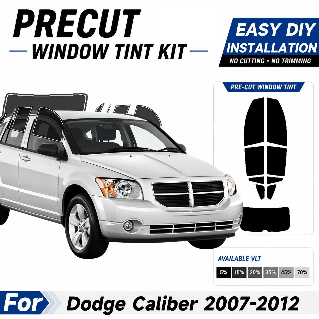 Pre Cut Window Tints for Dodge Caliber 2007-2012, Computer precut Car Sunshade Windshield window tint for vehicles