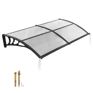 VEVOR Awnings for Door Entrance, 38 x 78 in, Exterior Front Door Window Awnings with Drainage & ABS Bracket, Rain Snow Sun Protection, Overhang Polycarbonate Door Canopy for Porch Patio, Clear