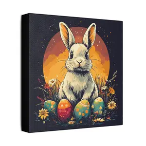 Easter Bunny Wall Art, Spring Decor, Rabbit Canvas, Holiday Decoration, Gift for Easter, Home Decor, Animal Artwork