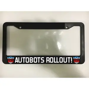 AutoBots Roll Out! Transformers Robot Movie Black License Plate Frame NEW
