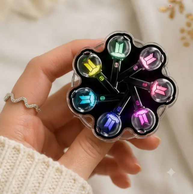 Light Stick Phone Grip, K-Pop Inspired Acrylic Phone Grip Stand, Cute Smartphone Grip Holder, Comfortable Hand Grip for Phones, Gift for Music Fans