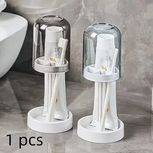 Waterproof Bathroom Toothbrush Holder, Space-Saving Wall Mount Organizer, Cosmetic Storage Rack for Sink, Vanity, Shower Room, Bathroom Accessory