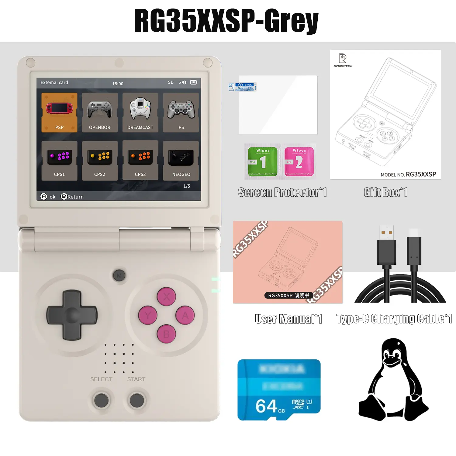 RG35XXSP-Gray+64G