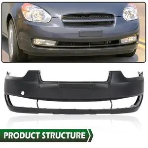Front Bumper Cover Replacement Fit For 2006-2011 Hyundai Accent 865111E010