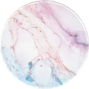 Marble Round  Pad,  Marble Customized -Textured Washable Desktop Protection  Mat with Non-Slip Rubber Base 7.87x7.87x0.12 inches