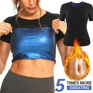 Women's Short Sleeve Sauna Tank Top, Sauna Suit for Women, Athletic Sauna Tank Top Tee Shirt for Women, Workout Gym Exercise Clothing, Workout Tops, Athletic Yoga Tops, Sauna Sportswear, Women Activewear, thermal vest
