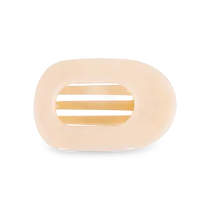 Almond Beige Medium Flat Round Clip