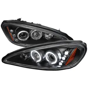 1999-2005 Grand AM Dual Halo Projector Headlights (Matte Black Housing/Clear Lens)