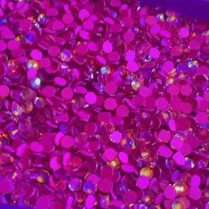 Dark Rose Transparent Glass Rhinestones