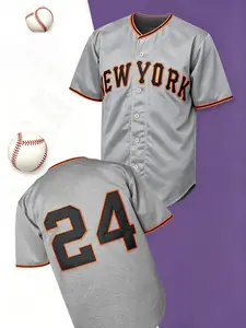 Men's Baseball Jersey, Sports Tops, Short Sleeve, Quick-Dry Fabric, High-Quality Experience, Unique Field Style, Perfect for Spring & Fall