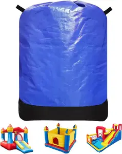 Heavy Duty Water-Resistant Inflatable Bounce House Storage Bag with Drawstring, Flat 39" x 47", for Residential & Commercial Use-Blue