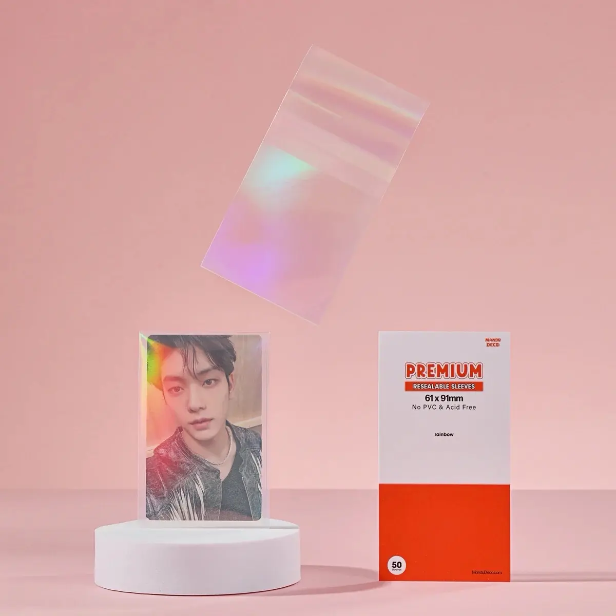 PREMIUM RESEALABLE PHOTOCARD SLEEVES - RAINBOW VERSION (61X91MM)