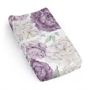 Sweet Jojo Designs Lavender Purple Boho Shabby Chic Floral Girl Baby Changing Pad Cover Sheet Infant Newborn Diaper Table Change Mat Cover Lilac Violet Ivory Bohemian Vintage Garden Watercolor Nature