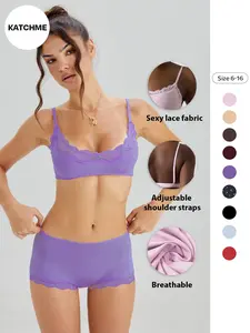 Lace Lingerie Set for Women, Sexy French Style Bra and Panty, Comfortable Home Wear, Elegant Underwear Collection