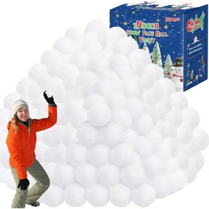 200 Pack Soft Plush Fake Snow Balls Set for Kids, Indoor Outdoor Snow Ball Fight Toys, Realistic Artificial Snow Balls for Multiplayer Winter Game Christmas Decor Present DIY Kit