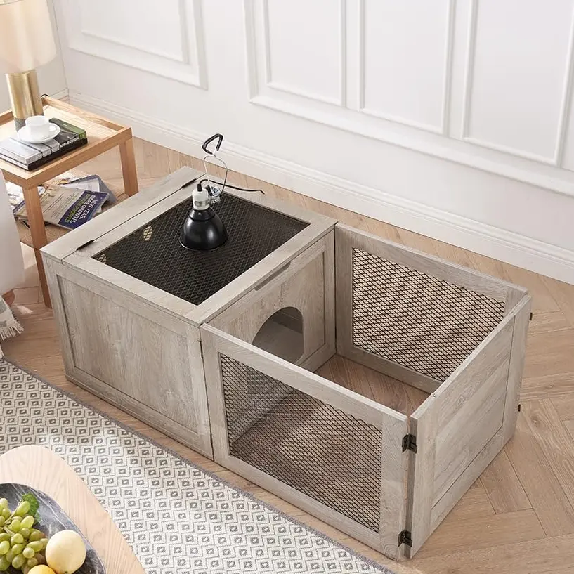 3-in-1 Multi-Purpose Cat Nest Box, Cat House and Playpen, Cat Weaning Box, Kitten Birth Box, Delivery Box, Kitten Rearing Box with Safety Entrance Door, Pregnant Cat Bed