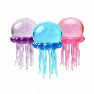 Adorable Jellyfish Shaped Squeeze Stress Ball, Flexible TPR Sensory Fidget Toy, Helps Relieve Anxiety, Boredom And ADHD Symptoms, Suitable For Daily Relaxing Play, Great Small Gift And Party Bag Stuffers For Children Adults