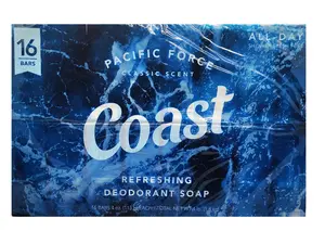 Coast Refreshing Deodorant Soap Bar - 16 Pack - Thick, Rich Lather for Energized, Clean Skin - Scented Body Care Cleanser, Comforting Aroma Daily Cleansing