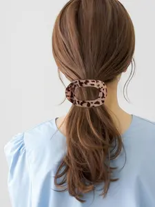 Women's Flat Hair Clips, Large French Claw Clips for Dense Sparse Curly Hair, Durable Anti-Slip Leopard Print Jaw Clips, Girl Christmas Gift Hair Accessories