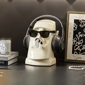 Sleek and high-end home tissue box, stone-textured, spring-loaded toilet paper holder for bathroom, desktop tissue dispenser for living room and bedroom