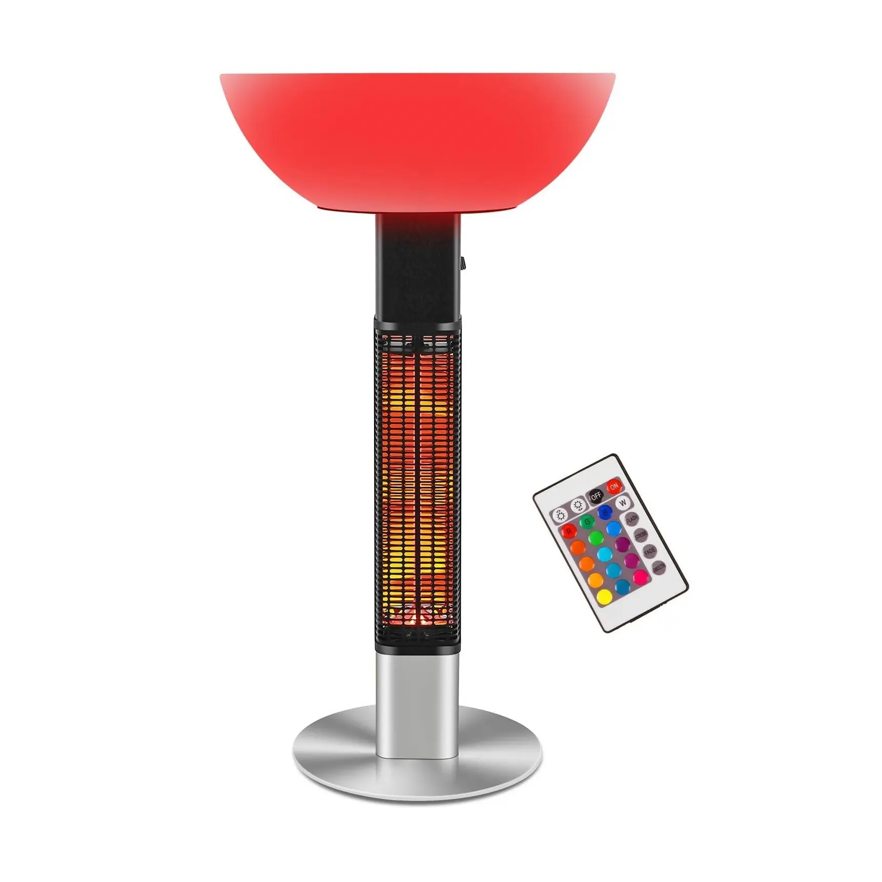 1500W Outdoor Electric Infrared Patio Heater, Freestanding Infrared Heater with Adjustable LED Light，Remote Control, Waterproof and Tip Over Protection for Patio,Lawn and Garden summerwins