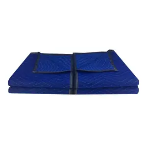 UBMOVE Pro Economy Blue Moving Blankets 4 Pack 72"x80" 2.92 lb Each Non-Woven Fabric for Garage & Home Renovation