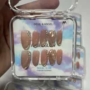 Handmade wearable nail art, new French style wave cat eye style, temperament nail art patch