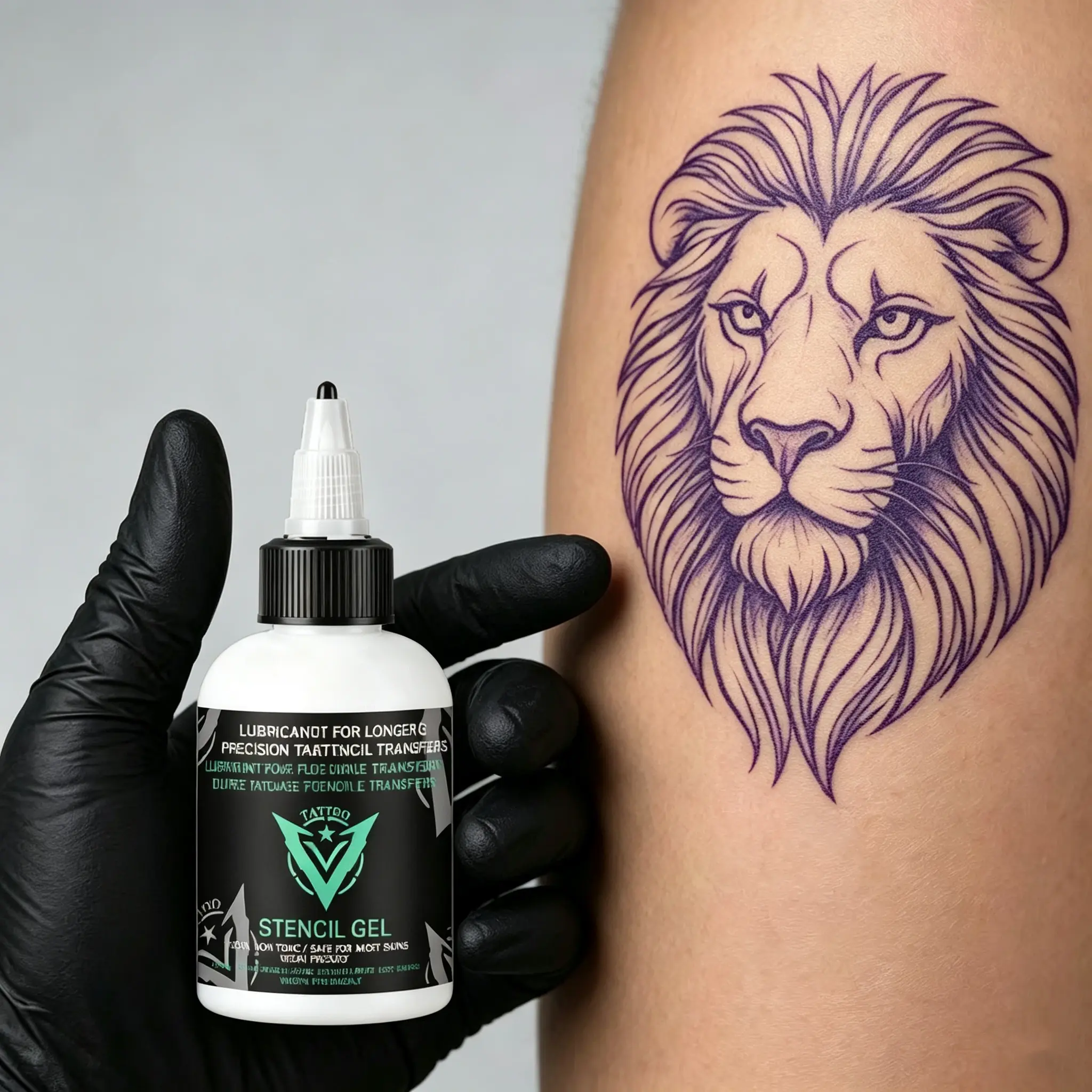 Professional Tattoo Stencil Transfer Gel – Clear & Long-Lasting Formula That Delivers Razor-Sharp Lines Every Time-Works with All Transfer Papers & Machines for Artists-4oz / 120ml