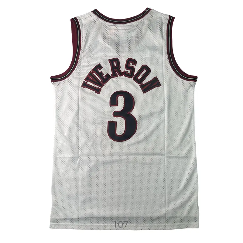 Allen Iverson Classic-Design stitched Basketball Jerseys Retro Men's Sleeveless White shirt