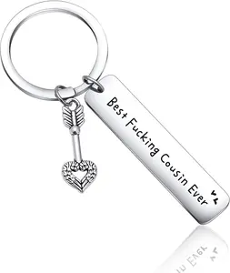 Funny Cousin Keychain Gift for Women, Best Cousin Ever Key Ring, Friendship Keychain for Sisters, Birthday Gift for Cousin, Family Love Keepsake