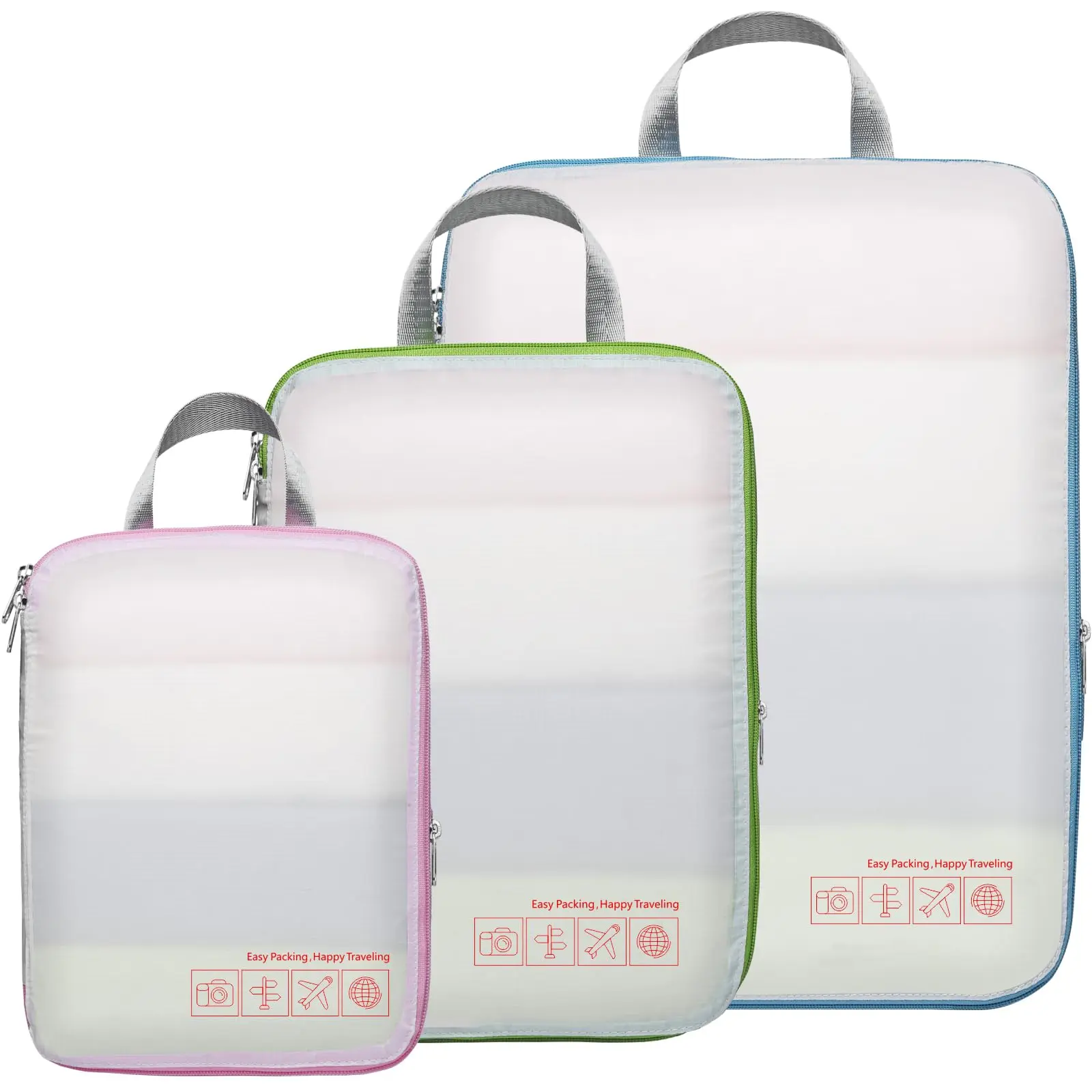 Compression Packing Cubes for Travel Women - Lightweight Luggage Organizers Bag Packing Cubes for Carry on Suitcases