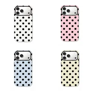 polka dotphone case for use with iPhone 17 air 16 Pro max 15 plus 14 Pro 13/12/11/X/XR/XSMAX sublimation phone case compatible with Samsung Galaxy S25 ultra S24 plus S23 FE S22/S21 anti-yellowing aesthetic phone case simple fresh latest viral inspo, Acces