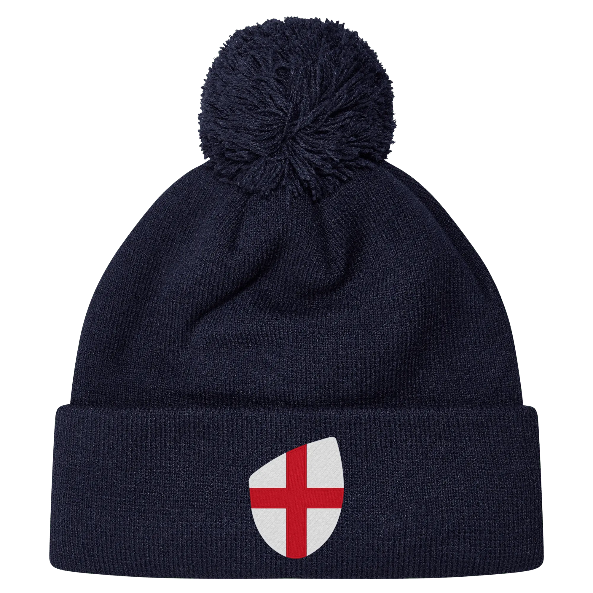 England Shield Pom Pom Beanie
