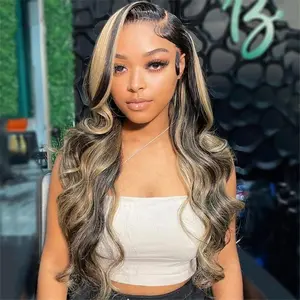 【NEW IN】Lemoda FB/27 Highlight Balayage 13x6 Lace Frontal Wigs Human Hair Ombre Body Wave HD Transparent Lace Front Wig Pre Plucked 200 Density 15A Colored Human Hair Wigs for Women