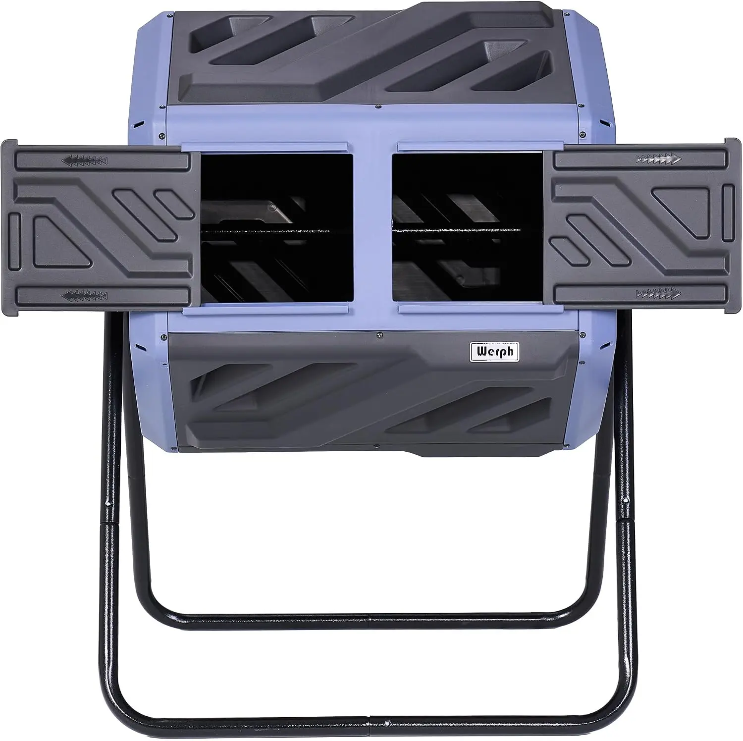 Werph 43 Gal Dual Chamber Compost Tumbler for Garden & Yard, Purple & Black | Fast Assembly, 43 Gal Dual Chambers & Aeration System, 360° Rotating Tumbler, for Garden, Kitchen, & Yard (Gloves Included)