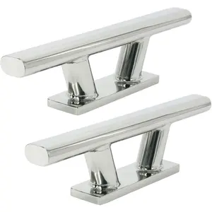 2PCS 10" Marine Boat Cleat 316 Stainless Steel Heavy Duty Stylish Mooring Bollard Cleat