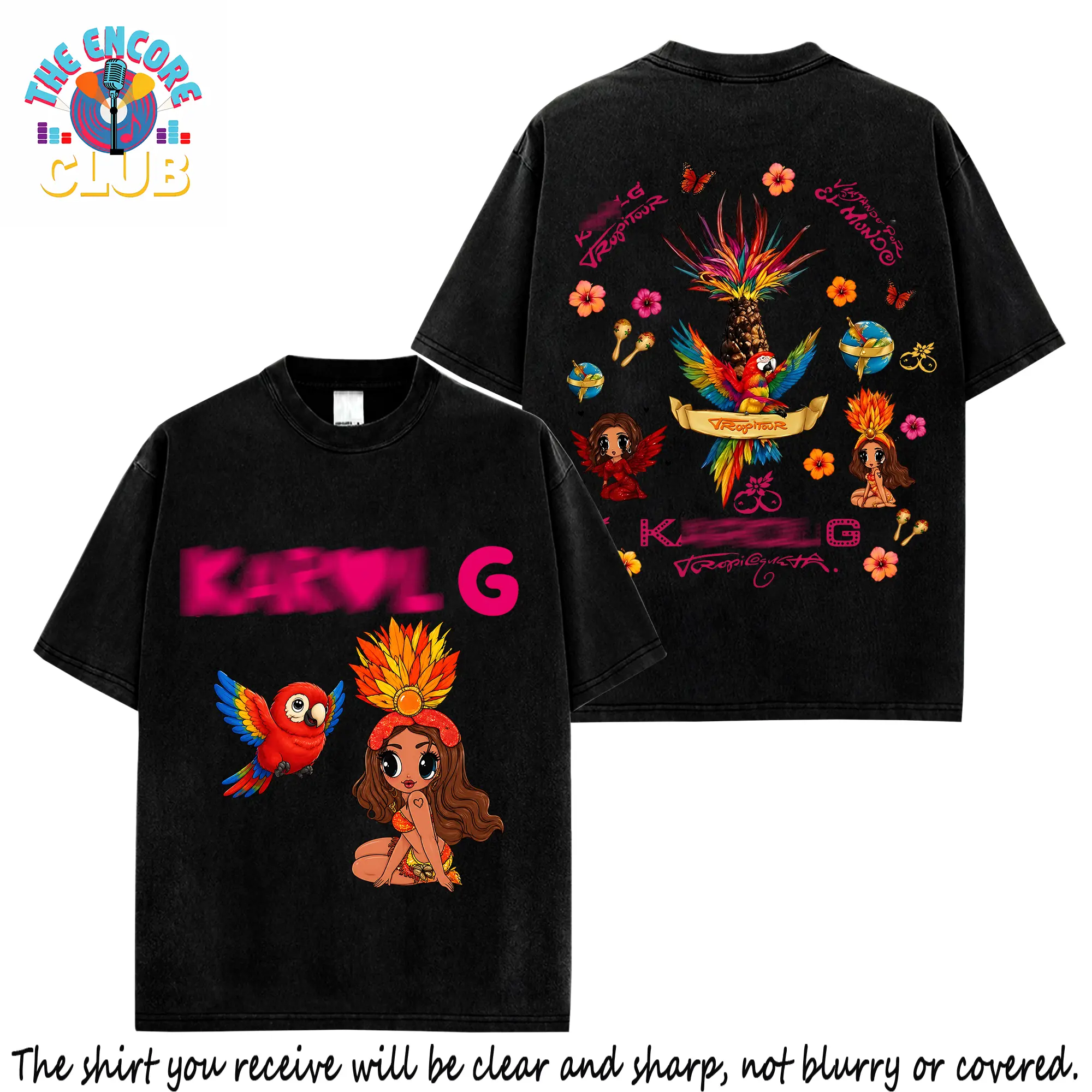 KG Viajando por el Mundo Tropitour 2026 Graphic T-Shirt, Tropicoqueta Album Merch Inspired Tee, Made in USA, 100% Cotton, Bichotas Streetwear Shirt, La Bichota Fan Gift for Concert Lovers and Fans
