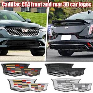 Cadillac Ct4 Front and Rear Emblem Badge Replacement, Durable Rust-Free Car Accessories, Precise Fit for Car Exterior Decoration, Stylish Car Merch