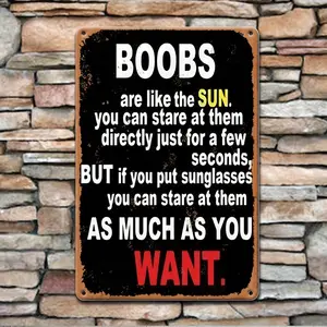 Vintage Metal Sign with Funny Sarcastic Quotes, 8x12 Inch Humorous Wall Art Home Decor for Home Bar Garage, Yard Sign, Heavy Duty Outdoor Indoor Metal