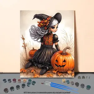 Witch Pattern DIY Painting By Numbers Kit, 1 Set DIY Paint By Numbers Kit without Frame, DIY Wall Art Painting for Home Bedroom
